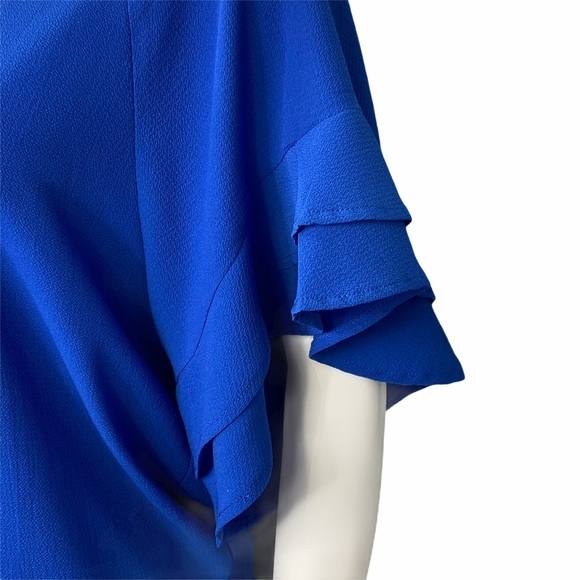 Umgee NEW Royal Blue Ruffle Short Sleeve Top - Picture 5 of 9
